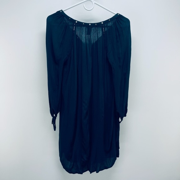 Forever 21 Dress Size S Women’s Embroidered Tunic Style Beachy Mini Blue - Picture 10 of 12